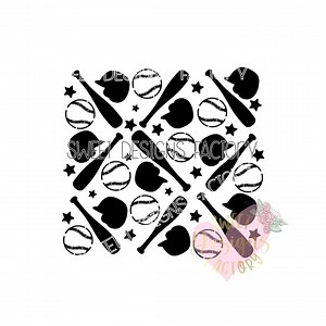 Baseball Pattern Background Cookie Stencil AL031 - Etsy