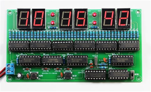 6位数字电路电子时钟安装教程