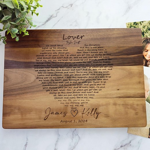 Personalized Engraved Heart Song Lyrics Wall Art Wood Boards - Custom Gift for Couples, Weddings, Anniversaries, First Song, Home Decor - Etsy