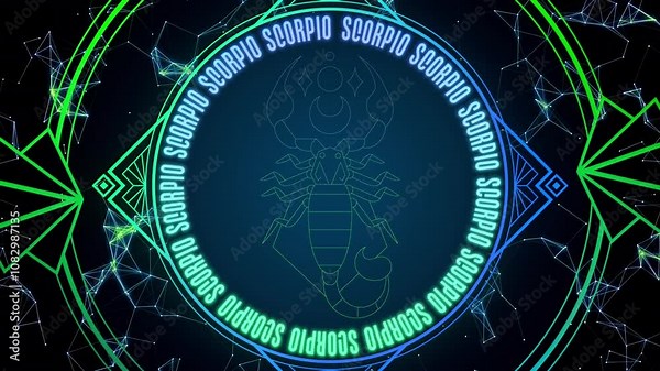 Scorpio (Zodiac) Star Map, Animation.Full HD 1920×1080. 20 Second Long, Loop. Stock Video