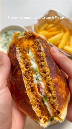 Crispy Ground Beef Crunch Wrap You Need To Try 🤯🔥
