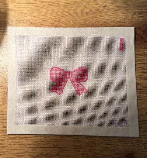 Pink Gingham Bow Needlepoint Canvas - Etsy