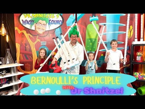 Science Experiments for kids Bernoulli's Principle with Dr. Shnitzel's Wacky Science