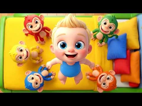 Five Little Monkeys Jumping on Old MacDonald’s Bed + Baa Baa Black Sheep + Finger Family. Kids Songs