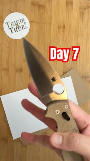 Day 7️⃣: Edge Retention Testing - Spyderco Manix 2 CruWear #triedandtrueedc #spydercoknives