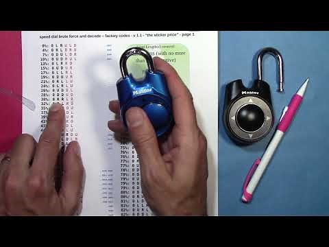 Master Lock Speed Dial Style Lock Factory Code Brute Force Attack.