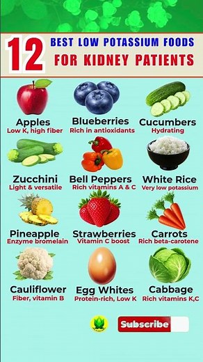 12 Best Low Potassium Foods for Kidney Patients #healthylifestyle #healthyeating