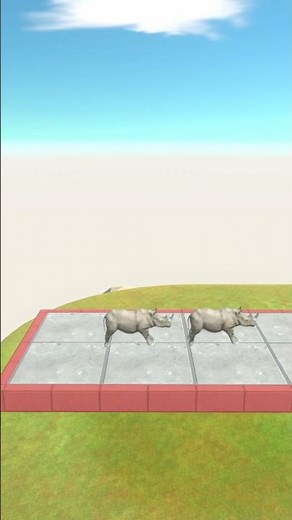 ARBS Obstacle Course Racing. Rhino Edition! - Animal Revolt Battle Simulator #shorts