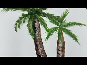 Easy Acrylic Painting | Two Palm Trees | Step-by-Step for Beginners
