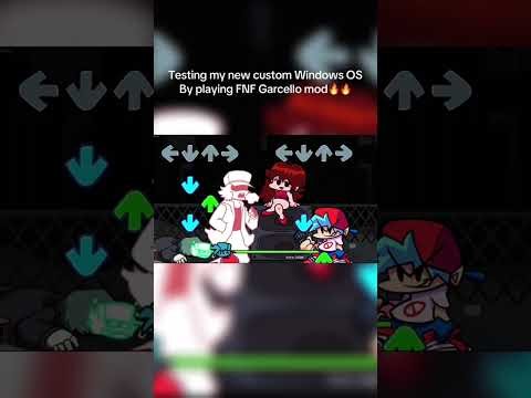 Testing my new custom Windows OS By playing FNF Garcello mod 🔥#fnf #os #window #garcello #shorts