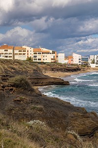 Mediterranean and cliffs district of Cap d'Agde from the volcanic...