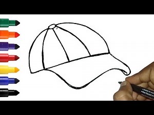 How to draw Cap Easy | Easy Cap Drawing for kids, Toddlers