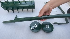 Lawn Aerator, Manual Aerator Lawn Tool with Detachable Steel Handle, 33 Heavy-Duty Tine Spikes for Efficient Soil Aeration, Perfect for Gardens, Yards, and Croplands, Easy to Use and Portable Design