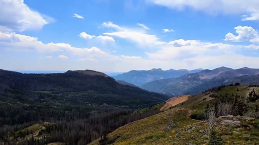 Scenic mountain view from Lobo Overlook in Wolf Creek Pass, Colorado, USA