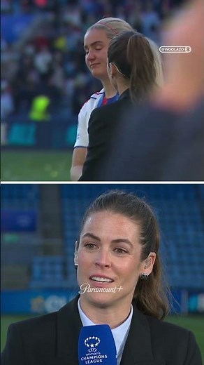 Football beyond the result 🥺 Kelley and Lindsey share an emotional moment after the #UWCL final ❤️
