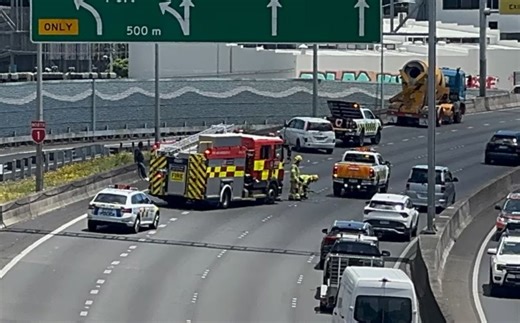 Auckland motorway gridlocked 13km after concrete truck crash