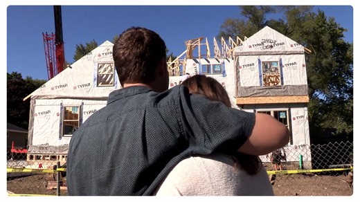 Setting the home is an incredible day when our home buyers get to see their framework completed in just a day. Watch the magic unfold as Ann & Ben break ground, and celebrate this special day! | Wausau Homes