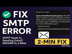 Fix SMTP Server Error While Sending Emails in C# | SMTP Authentication & TLS Issue Solved | SMTP