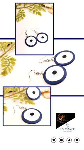 polimer clay earrings 💙#polymerclayearrings #polymerclayjewelry #evileyeearrings #diy