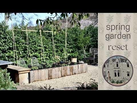 Spring Garden Reset 🌱 DIY Raised Beds, First Seeds & Evergreen Planting