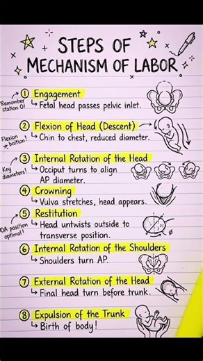 Steps of Mechanism of Labor Explained | Obstetrics Quick Review #shorts