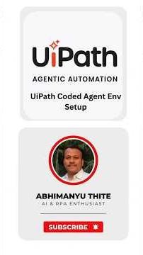 UiPath Coded Agent Setup #uipathcommunity #agenticai