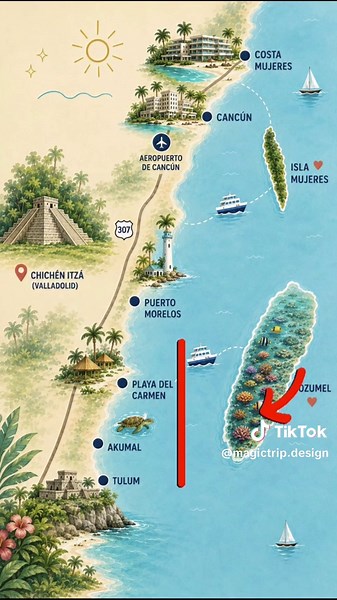 ¿Sabías que Cancún, Playa del Carmen, Tulum, Cozumel y Riviera Maya no son lo mismo? 🤯 Cada zona tiene un ambiente diferente y elegir la correcta puede hacer toda la diferencia en tu viaje. En este Reel te explico cuál es ideal según el tipo de vacaciones que buscas. 🏝️ 💬 Cuéntame, ¿en cuál te gustaría hospedarte? 📩 Si aún no sabes qué zona elegir, escríbeme y te ayudo a encontrar el hotel perfecto. #agentedeviajes #cancun #rivieramaya #tipsdeviaje