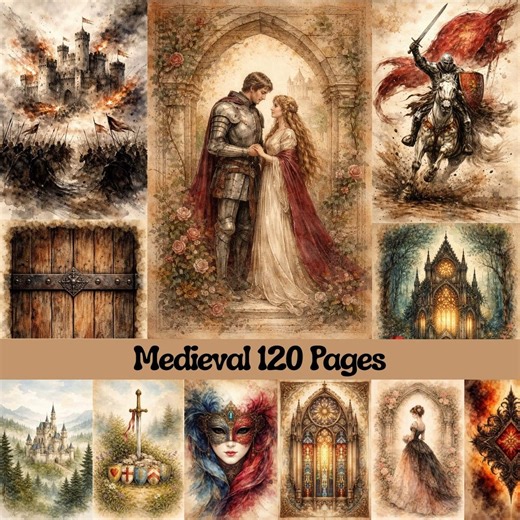 Medieval Parchment Paper Junk Journal Kit, Gothic Scrapbook Papers, Old Manuscript Pages (digital Download) - Etsy
