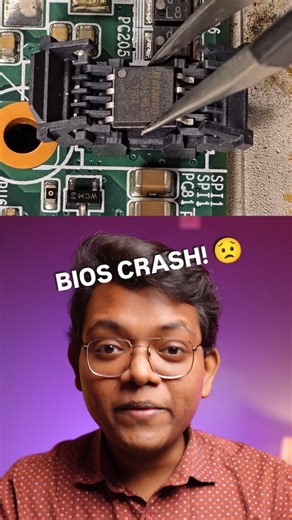 Soumyajit Das on Instagram: "How to Fix BIOS Chip – Save Your PC Fast! . . . Step-by-step guide for BIOS chip replacement that can revive your computer easily. . . . #BIOSReplacement #PCHacks #TechTutorial #GadgetRepair #TechReel #ViralTech #PCFix #RepairTips #CameraBattle #AppleVsVivo #SmartphonePhotography #TechComparison #MobilePhotography #PhotographyKing #VivoXSeries #AppleiPhone #CameraTest #TechShorts #VivoCamera #FlagshipPhone #SmartphoneCamera #VivoVsApple #VivoIndia #GadgetReview #Shot