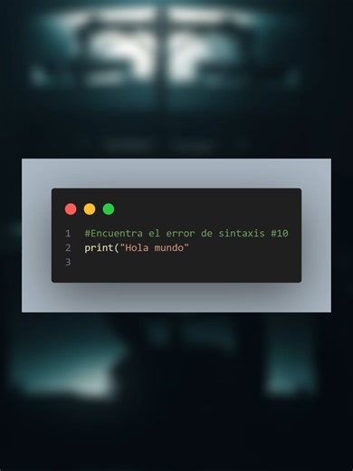 Cual es el error?#error #codigo #estudiar #python #fyp #programador #comandos #terminal #informatica #datos #data #cmd #ing #developer #shell #dir
