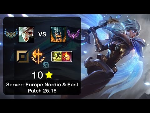 Riven Top vs Olaf - EUNE Challenger - Patch 25.18