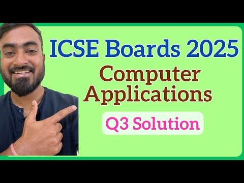 ICSE Class 10 Computer Applications 2025 Q3 | Full Coding & Explanation