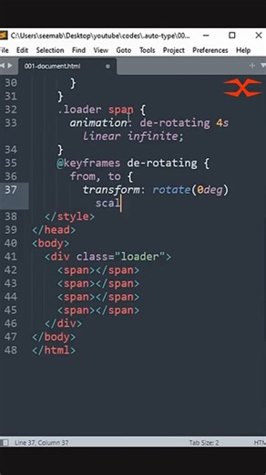 Square Loader Animation Using HTML & CSS