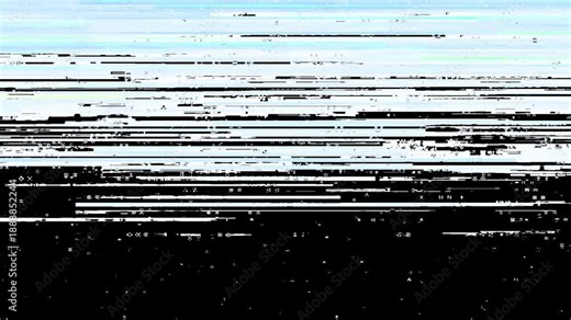 Horizontal line error glitch transition for scanline video interference effect clip.