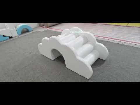 White Cloud Soft Play Tunnel Climber | PU Leather Indoor Toy for Toddlers & Preschool Play Areas