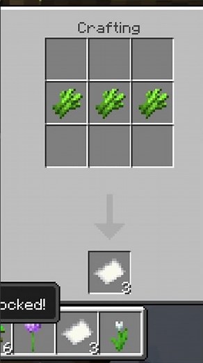 How to creat paper in minecraft useing sugercane in crafting table #minecraft #papercraft #games