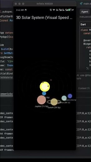 From Code to Cosmos 🌌 | 3D Solar System in Flutter