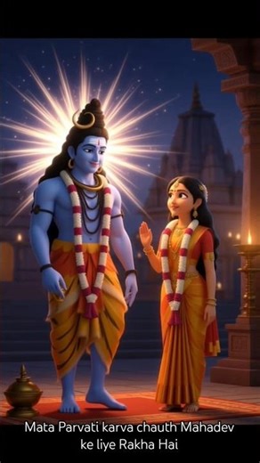 Lord Shiva and Goddess Parvati Divine Moments | Animated Devotional Short 🌙🔱#short