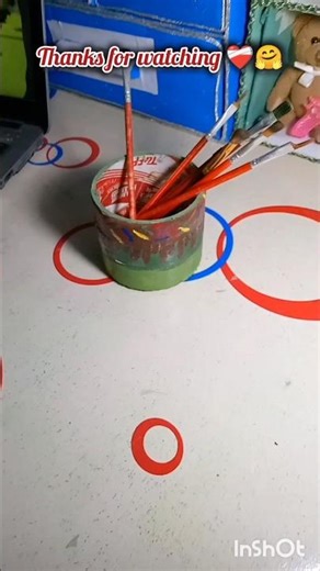 “Turn Tape Roller into a Cute Brush Holder 🎨✨”#craft#brushholder#diy#shorts#artcraft
