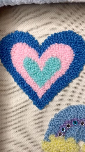 Punch needle with me the ‘Love Note’ Mug Coaster 🤍 #smallbusiness #handmade #punchneedle #fyp