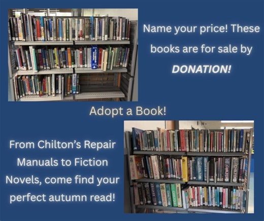 We’ve got leftover books that need new shelves to call home! Swing by and snag some stories by donation — pay what you can, take what you’ll read or admire on your shelf! #Booksbydonation #BrownwoodLibrary | Brownwood Library