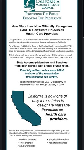 MBEC on Instagram: "🛑📢ATTENTION MASSAGE THERAPISTS AND MASSAGE THERAPY STUDENTS: 🤯🎉This is HUGE!! CAMTC certified Massage Therapists are finally recognized as HEALTHCARE PROVIDERS! 📢This is another reason why it is SO important to attend a CAMTC approved School for Massage Therapy!! All info including approved schools list can be found at camtc.org Here at Massage and Bodywork Education Center we will contine to 🔥PROTECT, EDUCATE, and ELEVATE🙌 👩‍🏫ATTENTION 📢🖐Massage School Students an