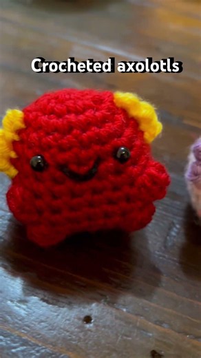 Crocheted axolotls #crochet #craftfair