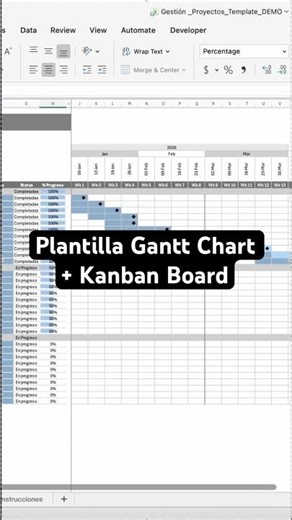 Cómo organizar el lanzamiento de tu marca personal en Excel | Plantilla Gantt + Kanban