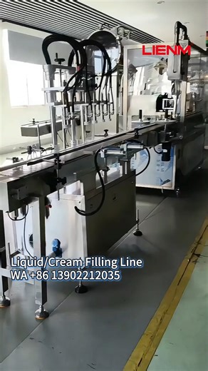 lIENM liquid, cream, lotion auto bottle filling, capping labelling machine