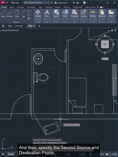AutoCAD 2024 - Align Tool #autodesk #autocad #design #autocad2024