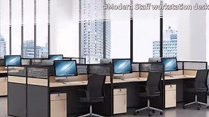 Modern 4-6 Seat Modular Office Desks, Simple and Durable Office Furniture Workstations Are Available for Customization