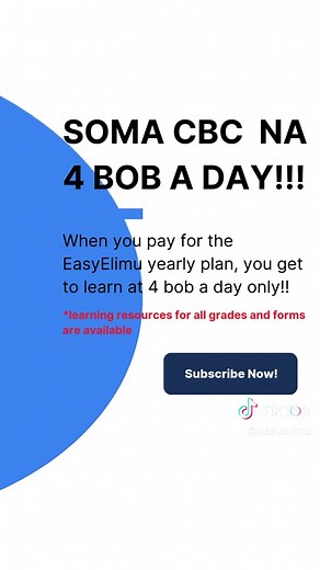 Revise the smart way with EasyElimu and for only 4 bob a day imagine!! We have exams for all grades and forms on EasyElimu!! We have 2025 exams for: - Playgroup 2025 Exams - PP1 2025 Exams - PP2 2025 Exams - Grade 1 2025 Exams - Grade 2 2025 Exams - Grade 3 2025 Exams - Grade 5 2025 Examss - Grade 1 2025 Exams - Grade 6 2025 Exams - Grade 7 2025 Exams - Grade 8 2025 Exams - Grade 9 2025 Exams Get all these exas here: https://app.easyelimu.com/home #2025exams #cbcexams #exams2025 #beststudyappink