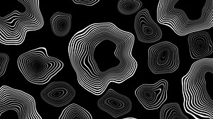 Abstract animated outline topographic contour map. Moving waves on black background. 4K looped animation.