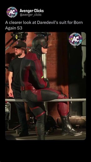 A clearer look at Daredevil's epic suit for Born Again S3! 😈🩸 #DaredevilBornAgain #CharlieCox #MCU